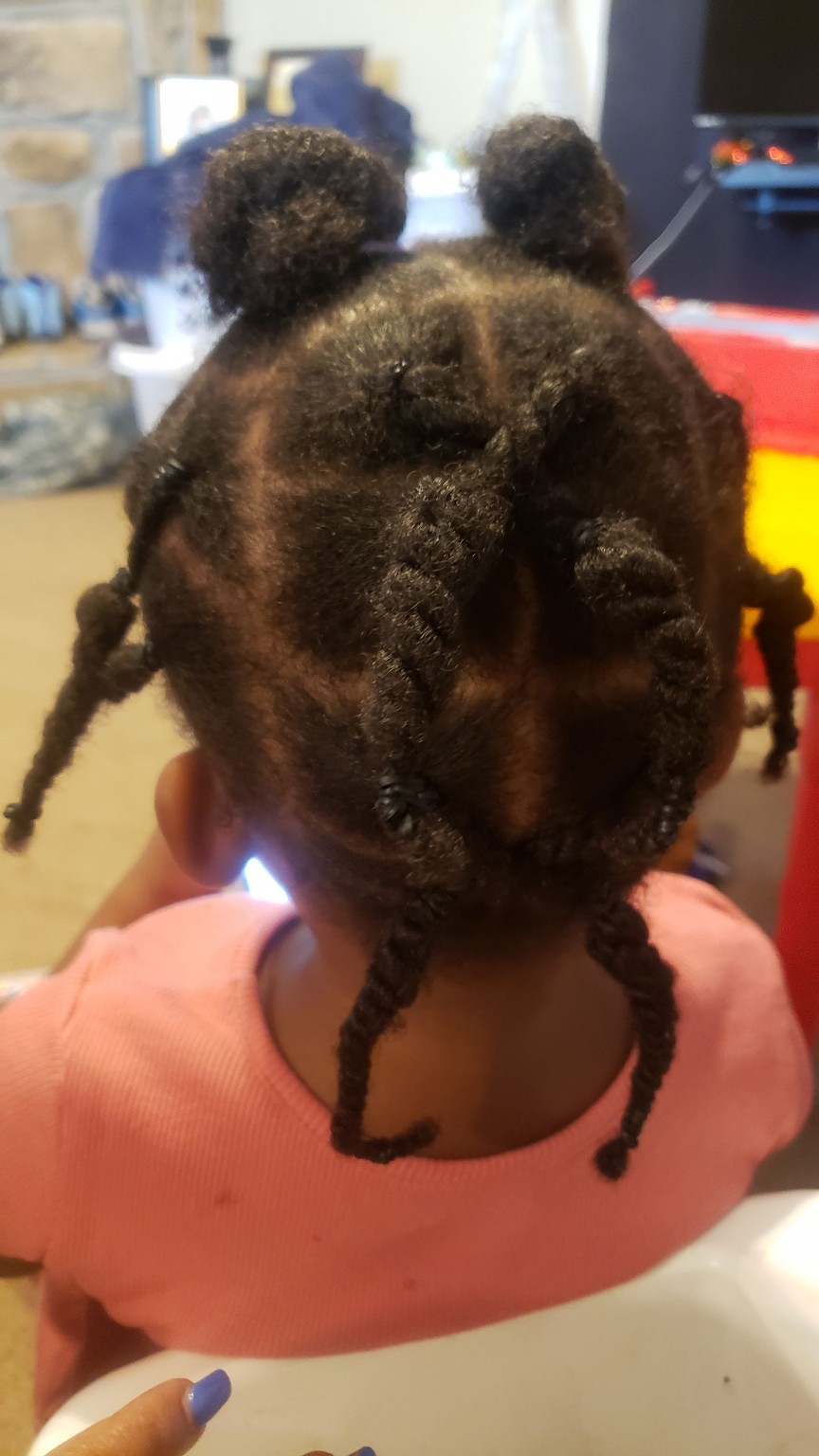 Starting view of a child's natural hair routine