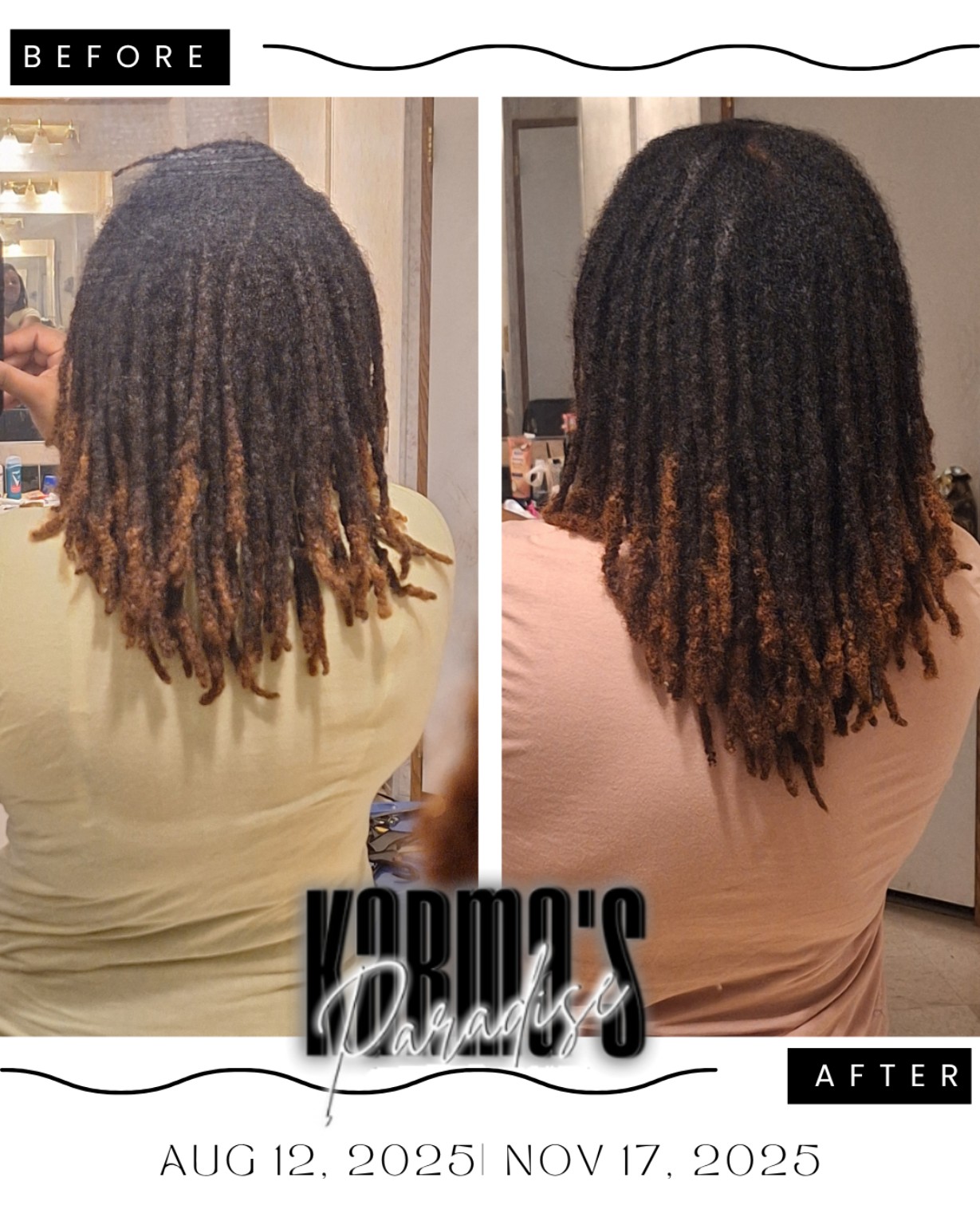 Before and after loc length comparison from August 12, 2025 to November 17, 2025