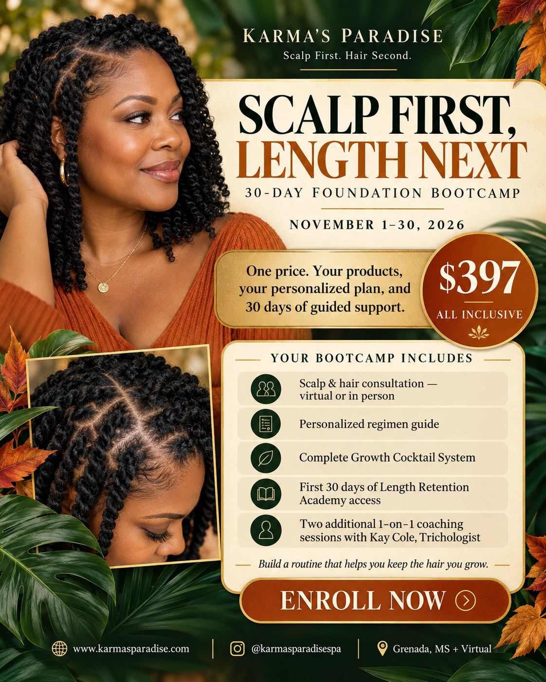 Scalp First, Length Next 30-Day Foundation Bootcamp, November 1–30, 2026